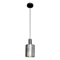 Luster na lanku ARCADIA 1xE27/60W/230V pr. 13 cm čierna/dymová