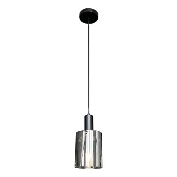 Luster na lanku ARCADIA 1xE27/60W/230V pr. 13 cm čierna/dymová