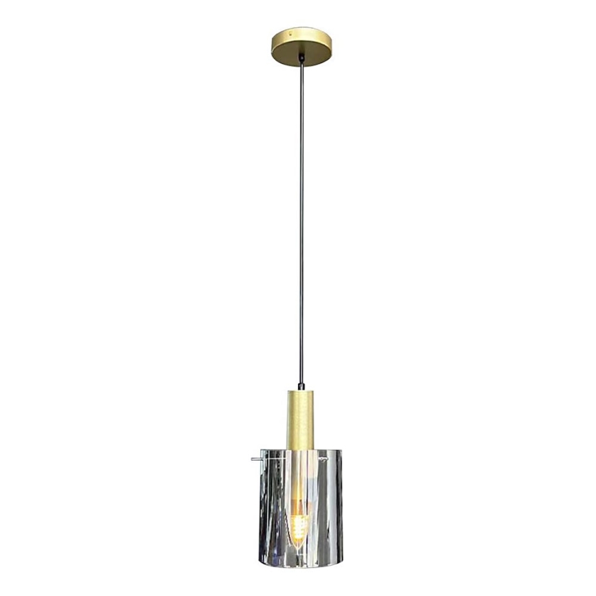 Luster na lanku ARCADIA 1xE27/60W/230V pr. 13 cm zlatá/dymová