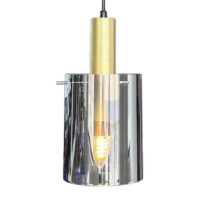 Luster na lanku ARCADIA 1xE27/60W/230V pr. 13 cm zlatá/dymová