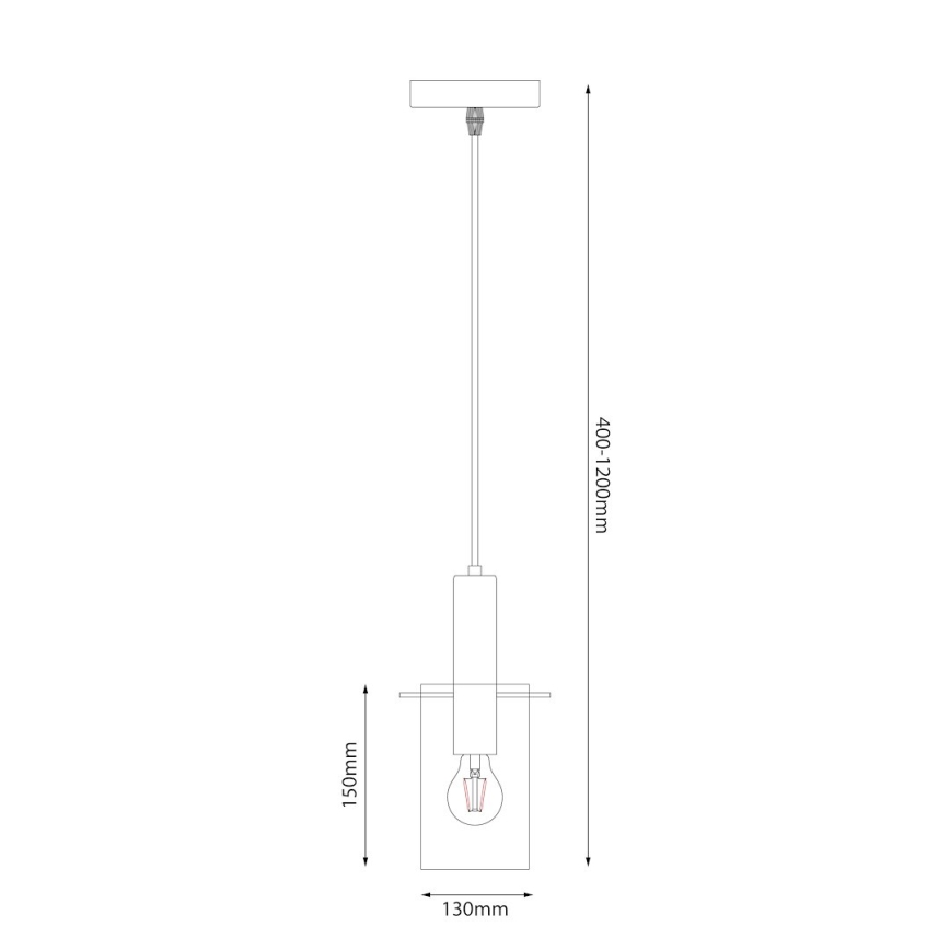 Luster na lanku ARCADIA 1xE27/60W/230V pr. 13 cm zlatá/dymová