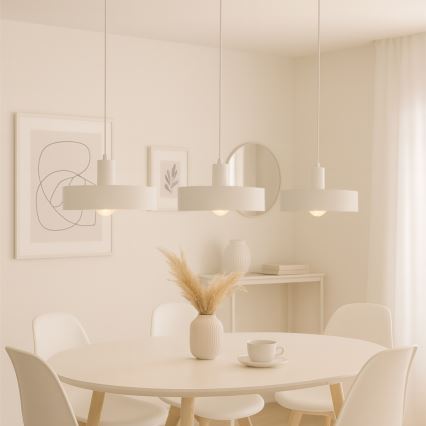 Luster na lanku ARCANE 3xE27/60W/230V biely