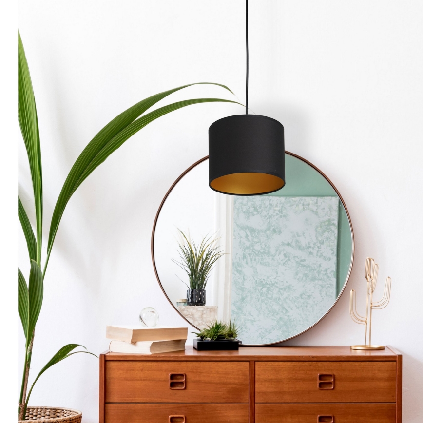 Luster na lanku ARDEN 1xE27/60W/230V pr. 18 cm čierna/zlatá