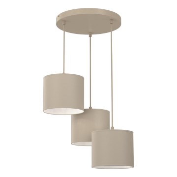 Luster na lanku ARDEN 3xE27/15W/230V priemer 30 cm béžový
