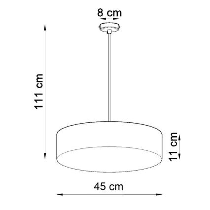 Luster na lanku ARENA 45 3xE27/60W/230V biela