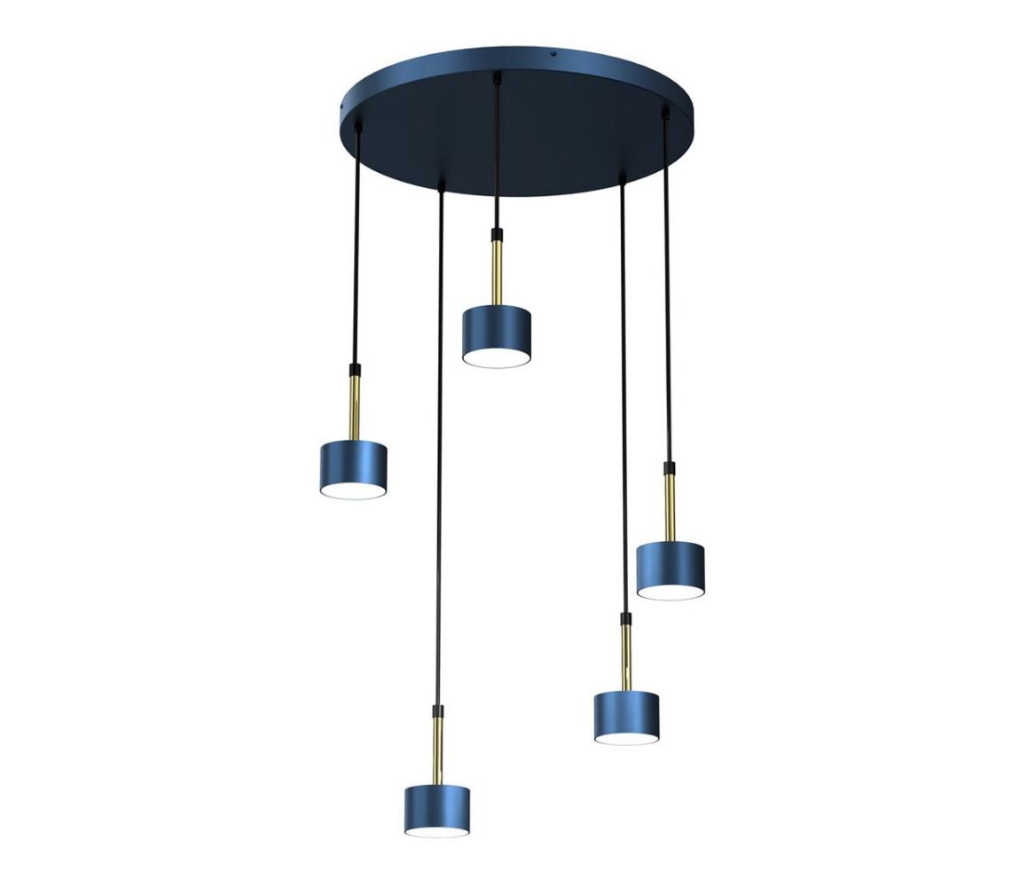 Luster na lanku ARENA 5xGX53/11W/230V modrá/zlatá