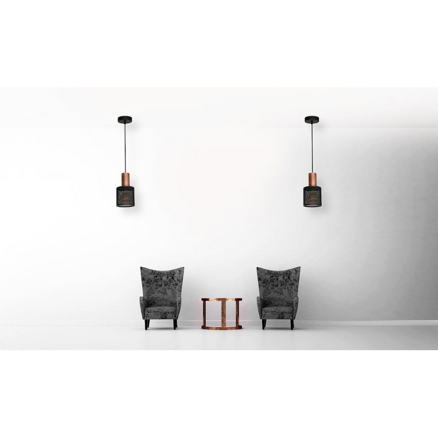 Luster na lanku ARES BLACK 1xE27/60W/230V