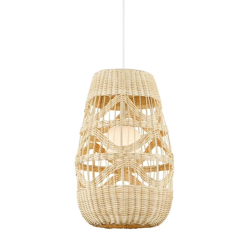 Luster na lanku ARONA 1xG9/9W/230V pr. 25 cm ratan/béžová
