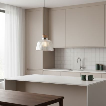 Luster na lanku ASTA 1xE27/60W/230V pr. 28 cm dub