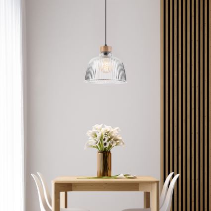 Luster na lanku ASTA 1xE27/60W/230V pr. 28 cm dub