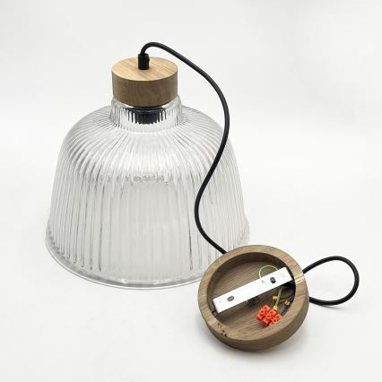 Luster na lanku ASTA 1xE27/60W/230V pr. 28 cm dub