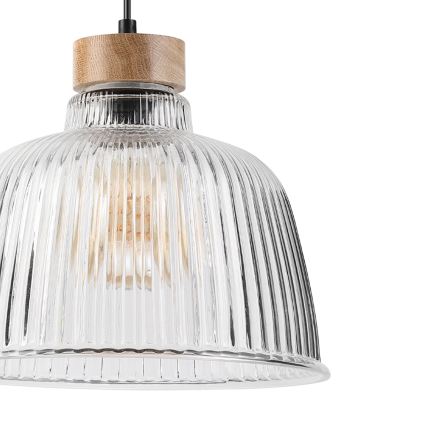 Luster na lanku ASTA 1xE27/60W/230V pr. 28 cm dub