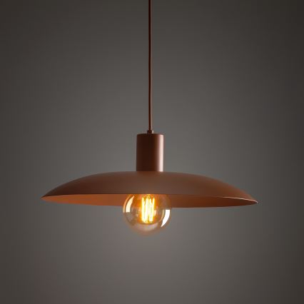 Luster na lanku ASTRA 1xE27/15W/230V pr. 41 cm tehlová