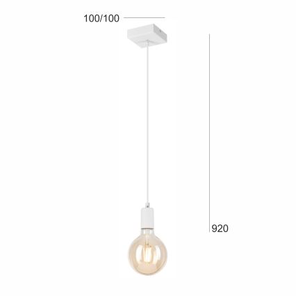Luster na lanku ASTRID 1xE27/60W/230V biela
