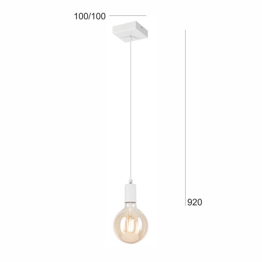 Luster na lanku ASTRID 1xE27/60W/230V biela