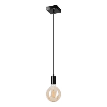 Luster na lanku ASTRID 1xE27/60W/230V lesklá čierna