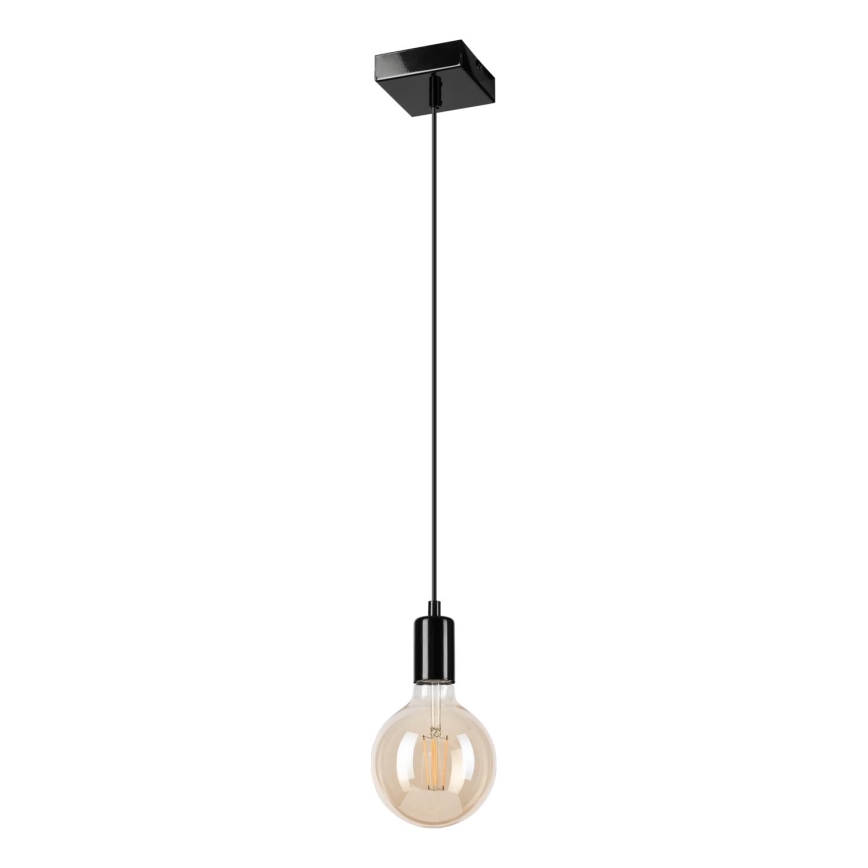Luster na lanku ASTRID 1xE27/60W/230V lesklá čierna