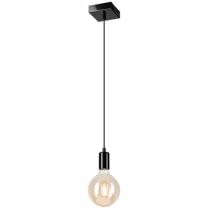 Luster na lanku ASTRID 1xE27/60W/230V lesklá čierna