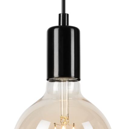 Luster na lanku ASTRID 1xE27/60W/230V lesklá čierna