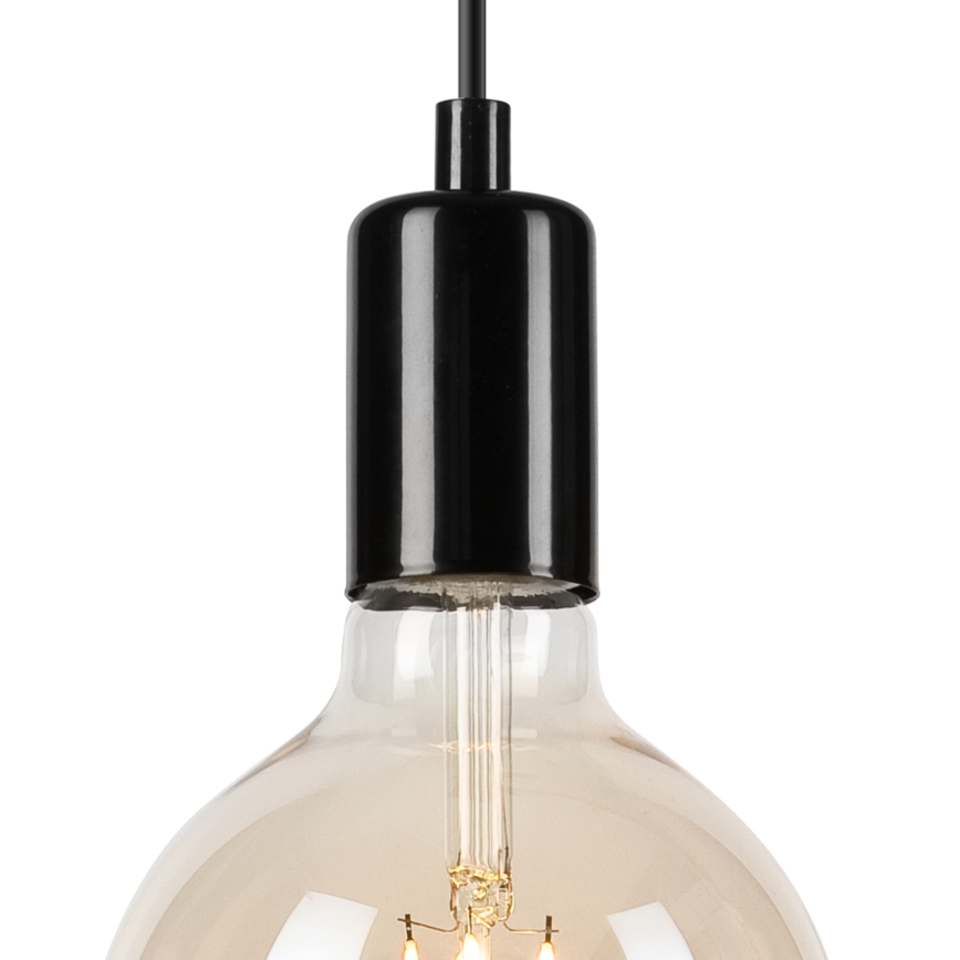 Luster na lanku ASTRID 1xE27/60W/230V lesklá čierna