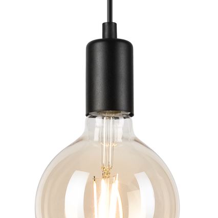 Luster na lanku ASTRID 1xE27/60W/230V matná čierna