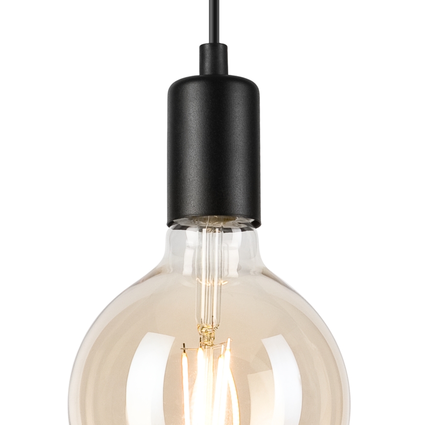 Luster na lanku ASTRID 1xE27/60W/230V matná čierna