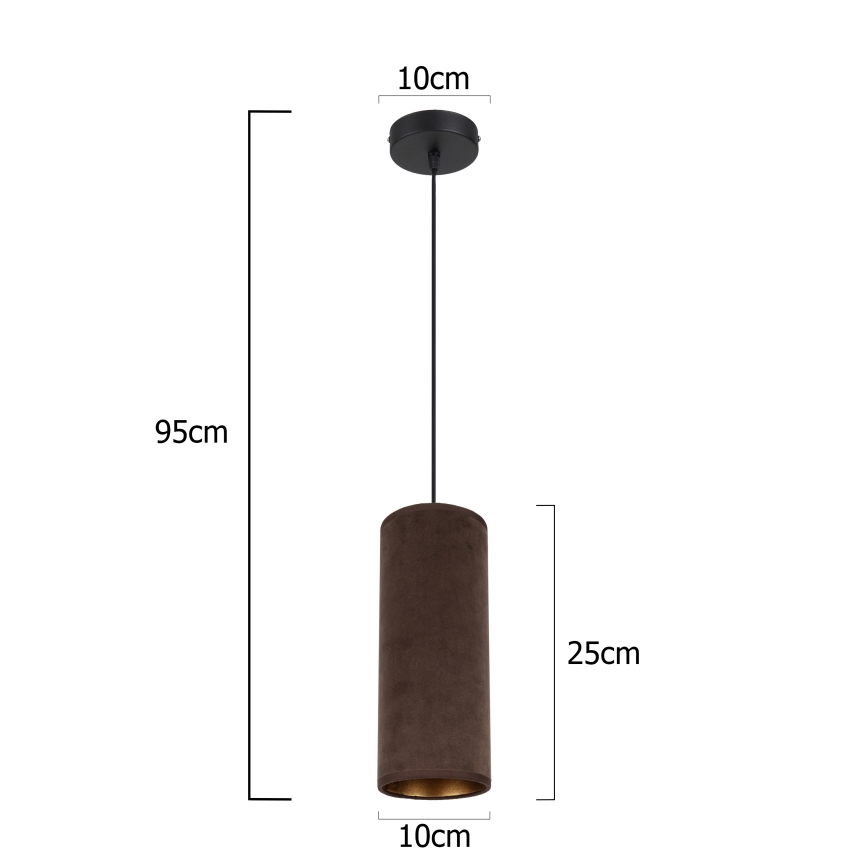 Luster na lanku AVALO 1xE27/60W/230V hnedá/medená
