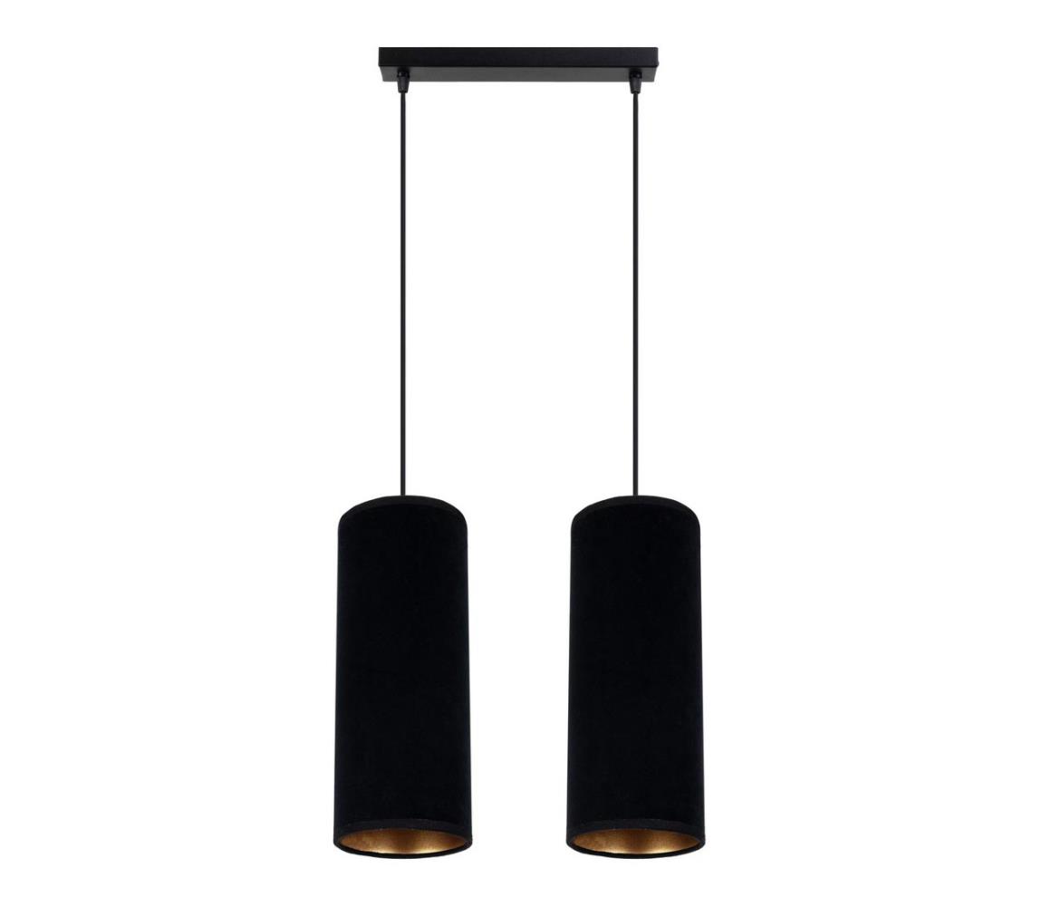HEXE Luster na lanku AVALO 2xE27/60W/230V čierna