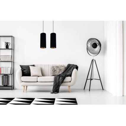 Luster na lanku AVALO 2xE27/60W/230V čierna