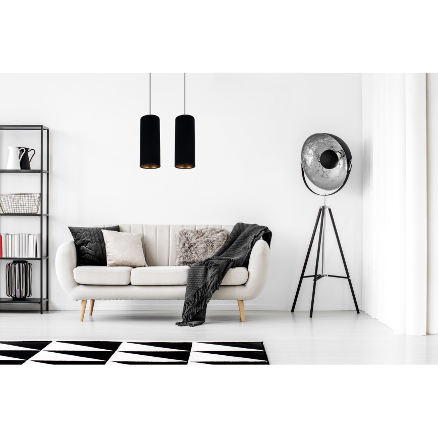 Luster na lanku AVALO 2xE27/60W/230V čierna