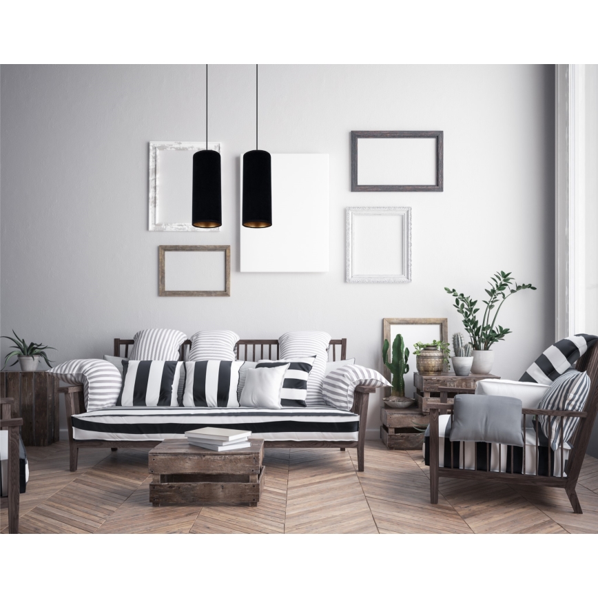 Luster na lanku AVALO 2xE27/60W/230V čierna