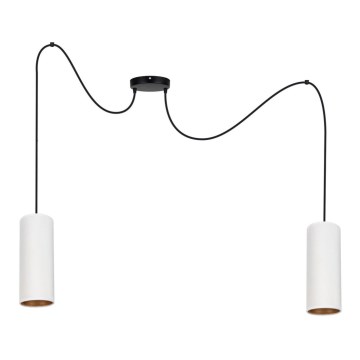 Luster na lanku AVALO 2xE27/60W/230V pavúk biela/medená