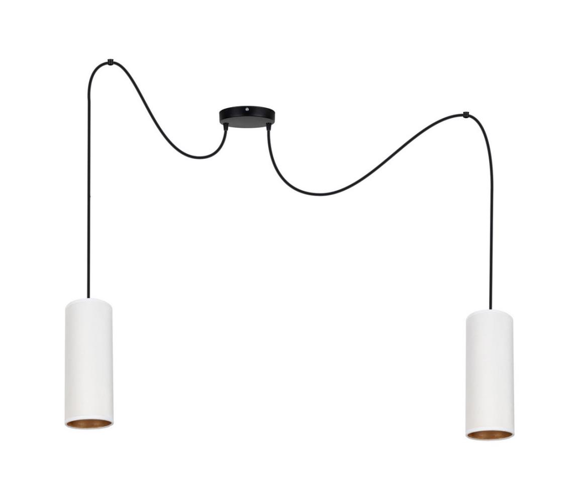 HEXE Luster na lanku AVALO 2xE27/60W/230V pavúk biela/medená