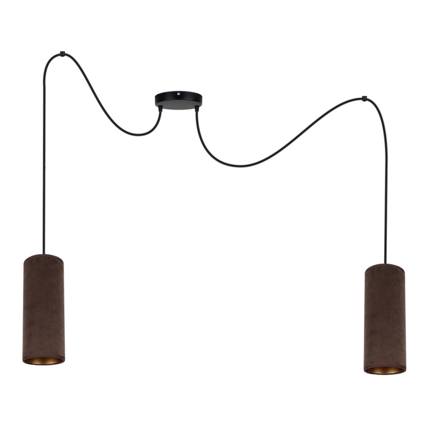 Luster na lanku AVALO 2xE27/60W/230V pavúk hnedá/medená