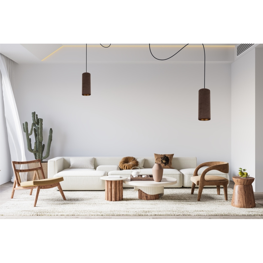 Luster na lanku AVALO 2xE27/60W/230V pavúk hnedá/medená