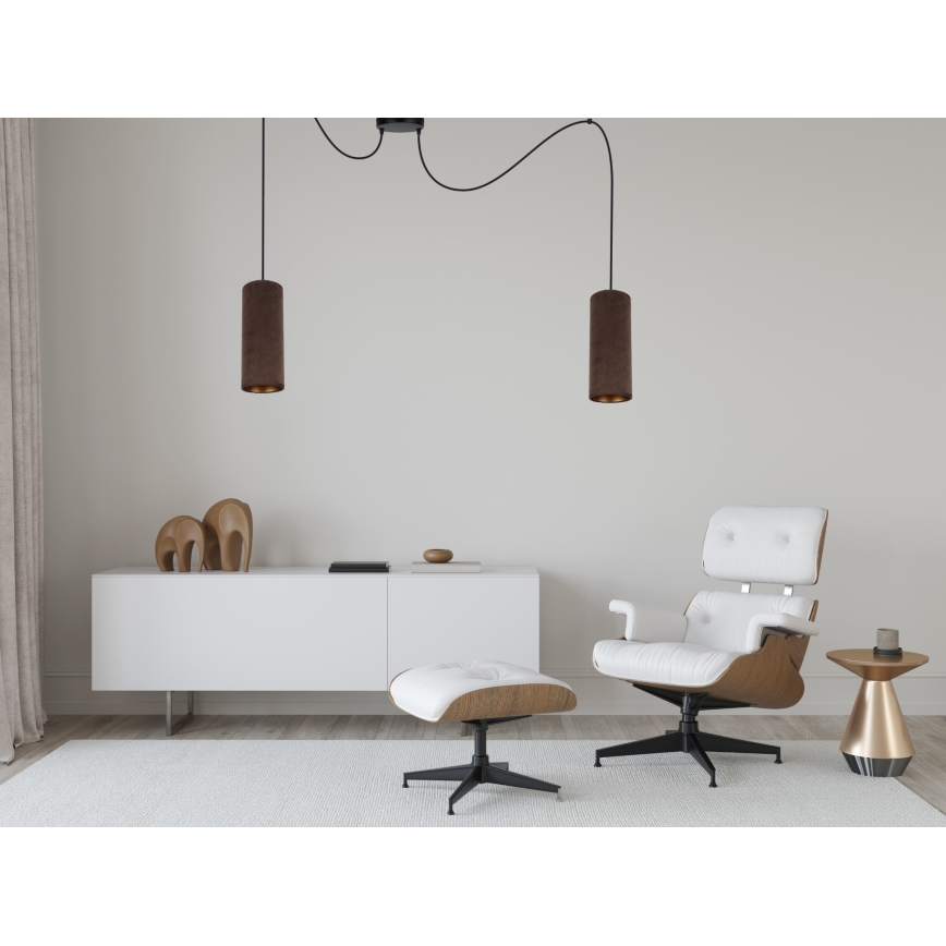 Luster na lanku AVALO 2xE27/60W/230V pavúk hnedá/medená