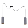 Luster na lanku AVALO 2xE27/60W/230V pavúk šedá