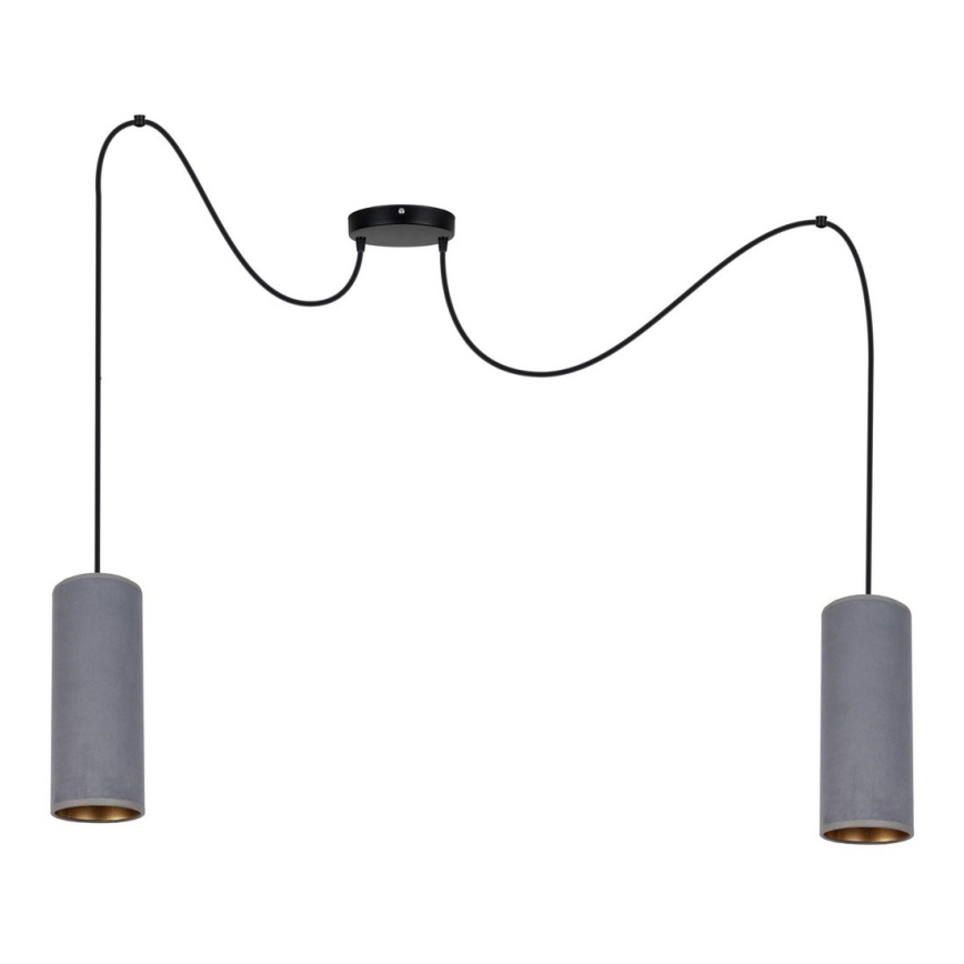 Luster na lanku AVALO 2xE27/60W/230V pavúk šedá