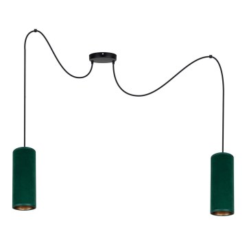 Luster na lanku AVALO 2xE27/60W/230V pavúk zelená/medená