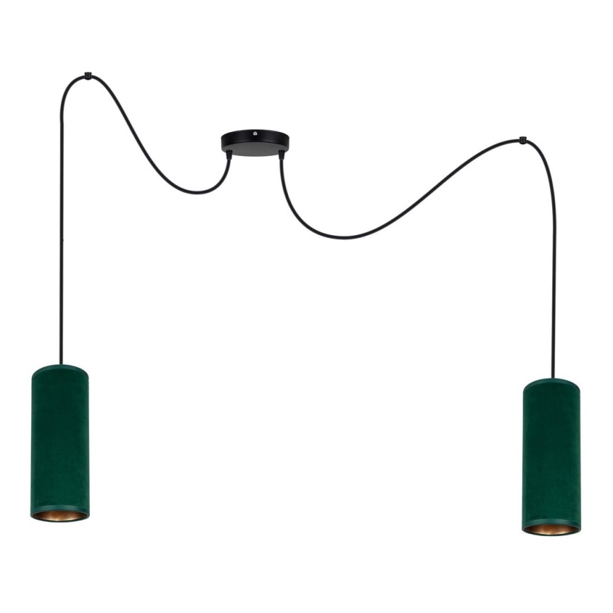 Luster na lanku AVALO 2xE27/60W/230V pavúk zelená/medená