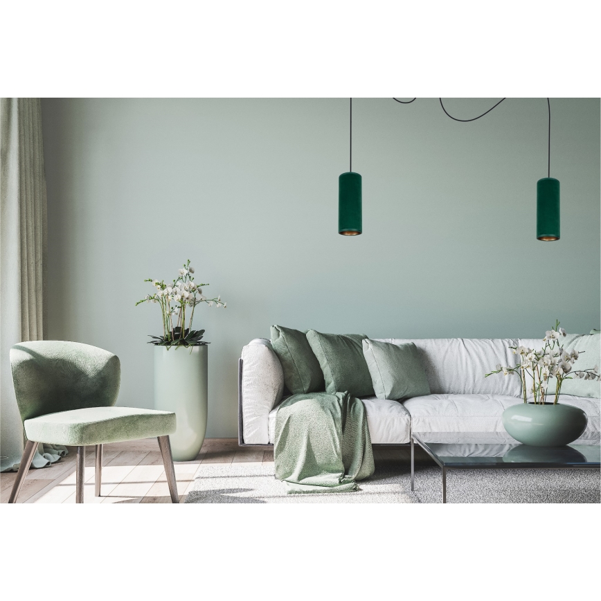 Luster na lanku AVALO 2xE27/60W/230V pavúk zelená/medená