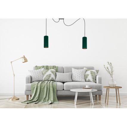 Luster na lanku AVALO 2xE27/60W/230V pavúk zelená/medená