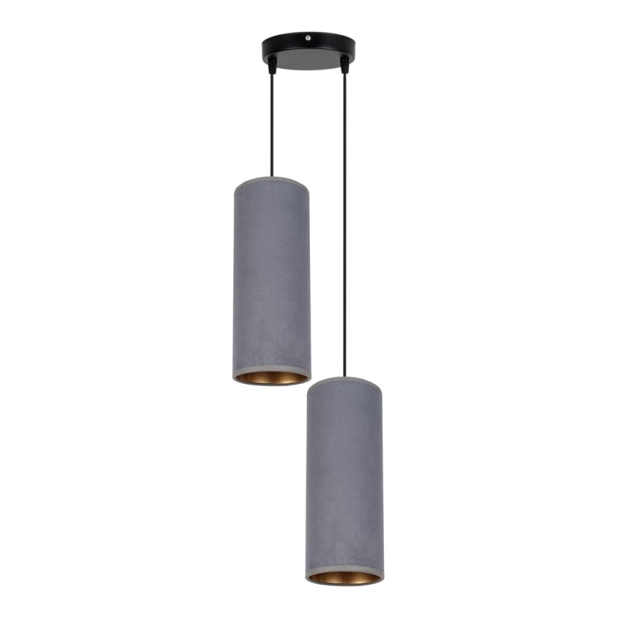Luster na lanku AVALO 2xE27/60W/230V pr. 20 cm šedá