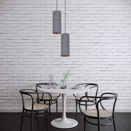 Luster na lanku AVALO 2xE27/60W/230V pr. 20 cm šedá