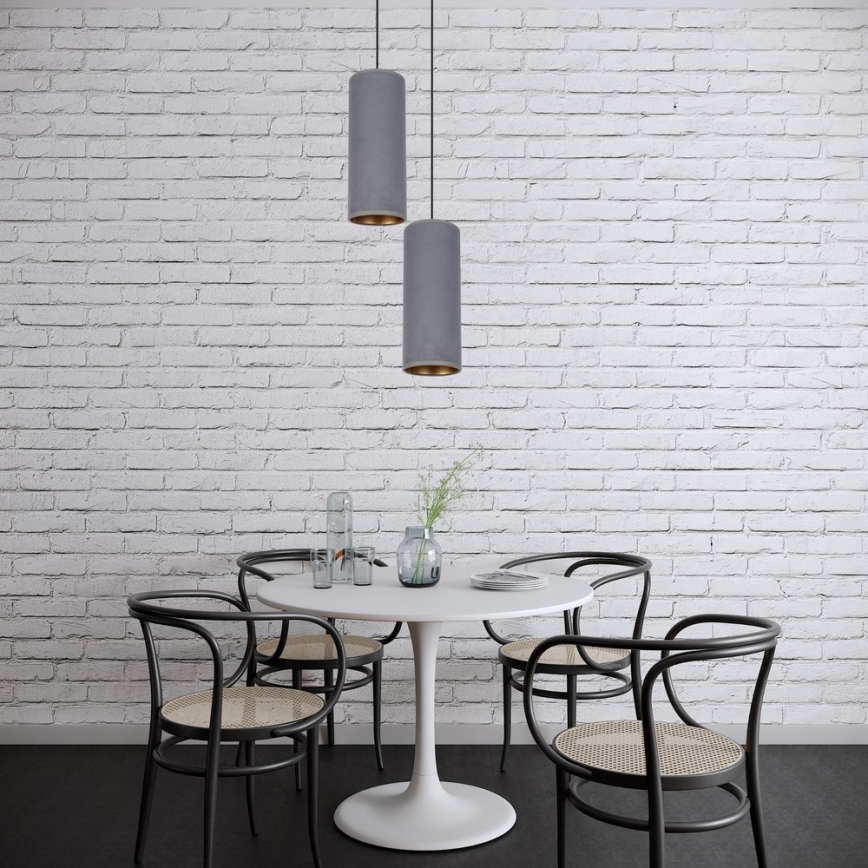 Luster na lanku AVALO 2xE27/60W/230V pr. 20 cm šedá