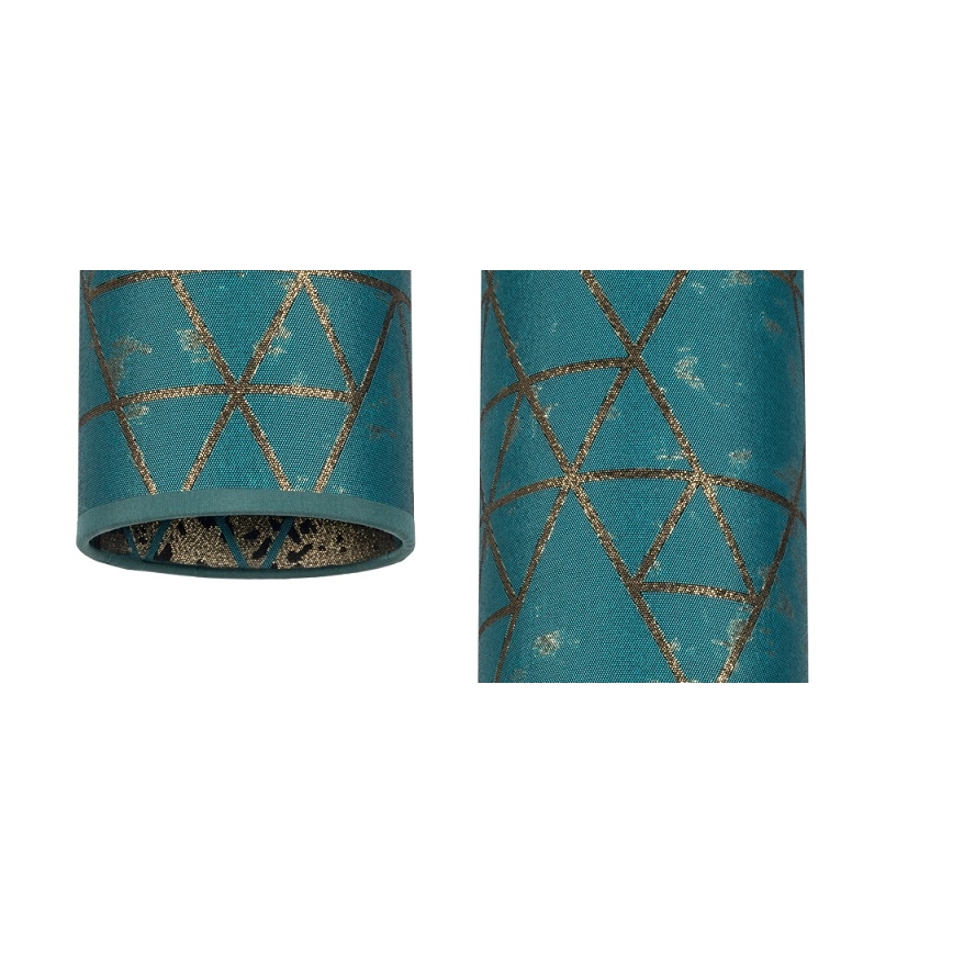 Luster na lanku AVALO 2xE27/60W/230V pr. 20 cm tyrkysová/zlatá