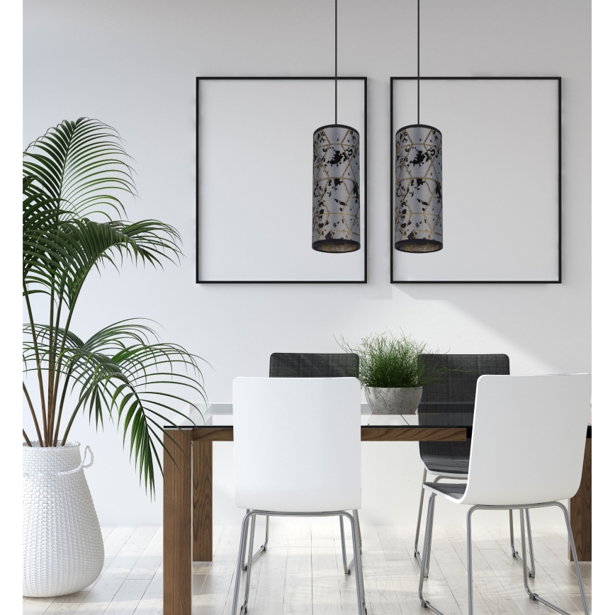 Luster na lanku AVALO 2xE27/60W/230V šedá/čierna