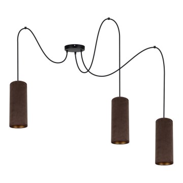 Luster na lanku AVALO 3xE27/60W/230V pavúk hnedá/medená