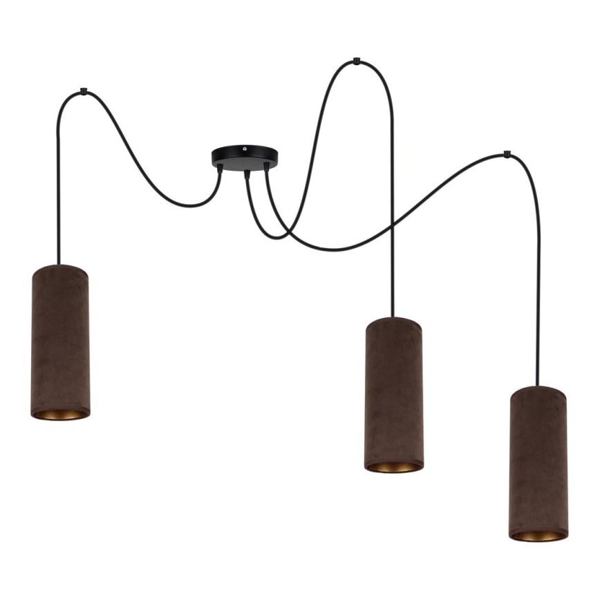 Luster na lanku AVALO 3xE27/60W/230V pavúk hnedá/medená