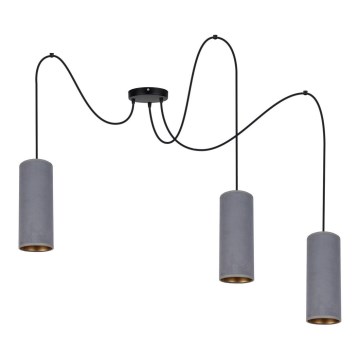 Luster na lanku AVALO 3xE27/60W/230V pavúk šedá